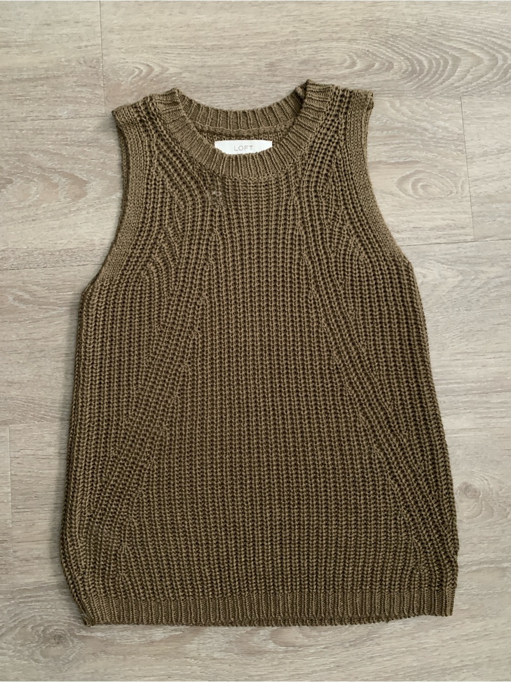NWT LOFT Brown Knit Sweater Tank Top Size S